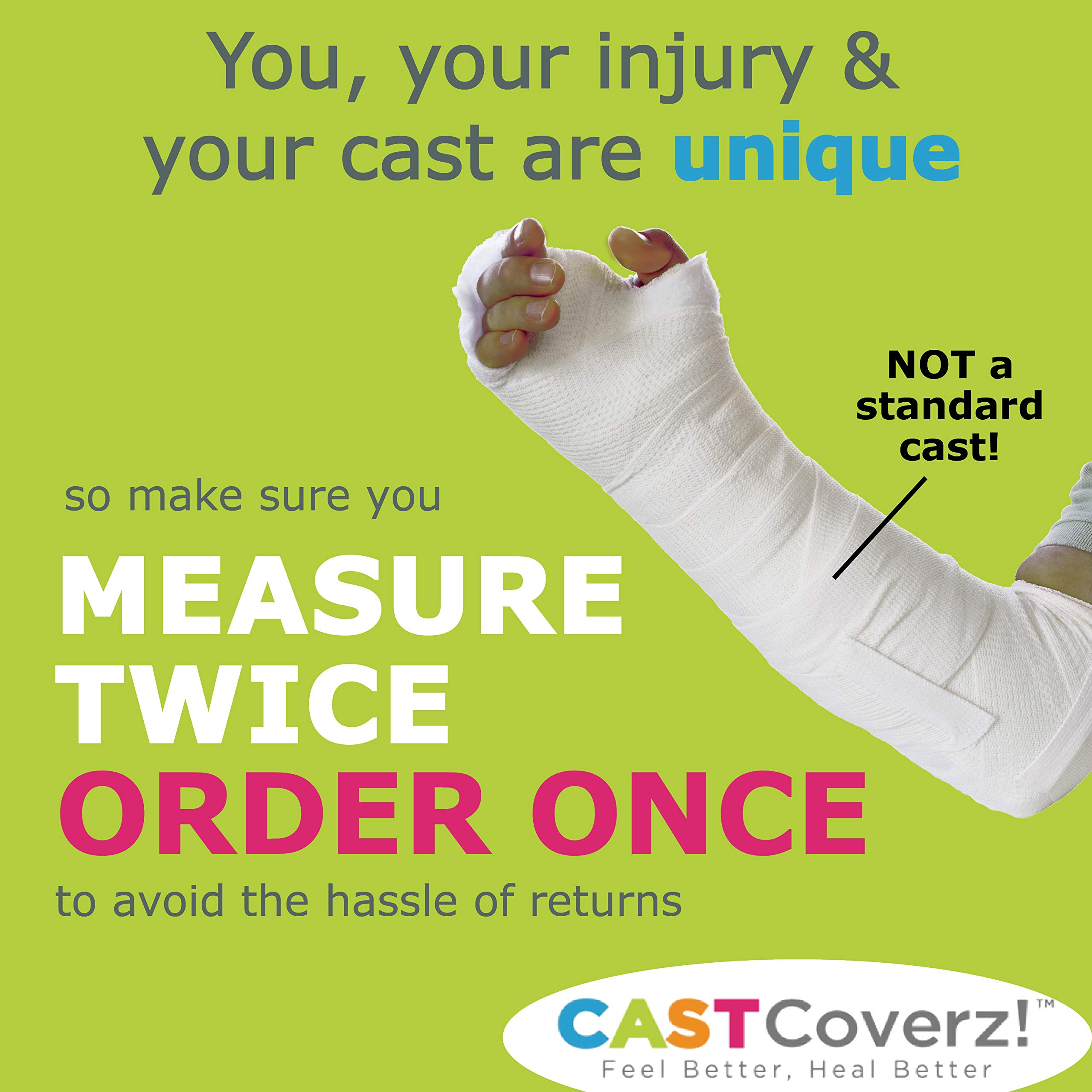 CastCoverz! Designer Arm Cast Cover - Black - Medium Short: 11