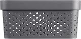 CURVER Infinity Dots Rectangular Storage Boxes Set of 4 4.5 L Grey view 6