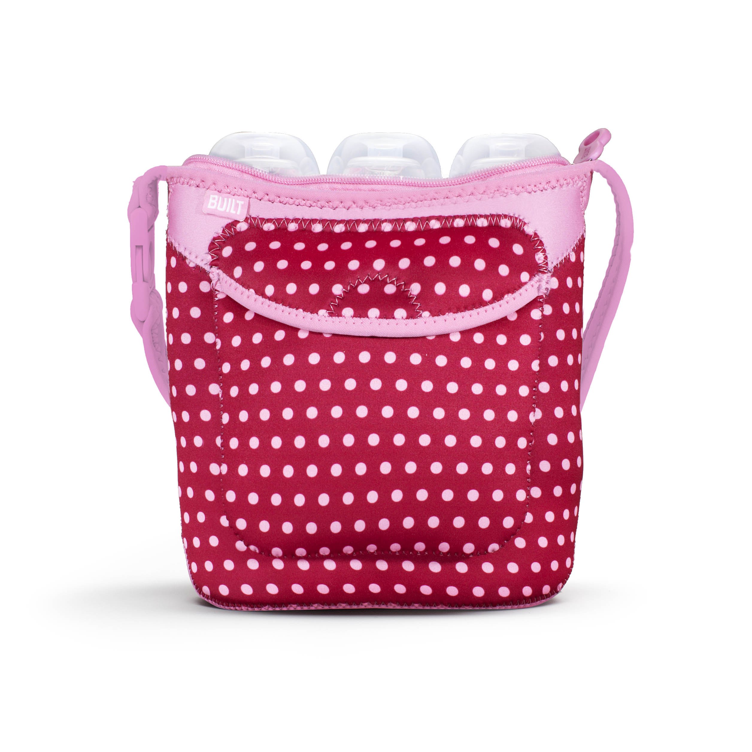 Built NY Three Bottle Tote Baby Pink Mini Dots