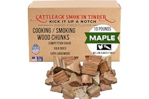 Cattleack Smok'in Tinder Wood Chunks for Smoking Meat, Elevate Your BBQ with Premium Grilling Chunks, Approx.10 lbs All-Natural Kiln-Dried Smoking Wood, Proudly from USA, Grill Like a Pro (Maple)