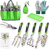 FPIZRTES Aluminium Alloy 11-Piece Gardening Tool Set with Non-Slip Soft Rubber Handle, Heavy Duty Gardening Tools for Women, Gardening Enthusiasts, Mother's Day