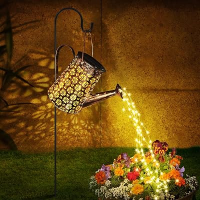 MEDE Solar Watering Can Lights Outdoor Garden 90 LED Fairy String