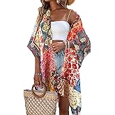 Beautiful Nomad Women's Kimono Swimsuit Coverups Beach Floral Casual Cardigan Bathing Suit Cover Up for Summer Swimwear