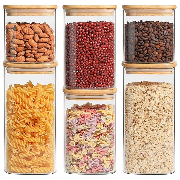 COMSAF GLASS PANTRY STORAGE CONTAINERS (0.7QT/1.2QT/1.6QT) SET OF...