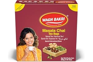 Wagh Bakri Masala Chai Tea Bags, 100 Tea bags of Special International Blend, 200 grams