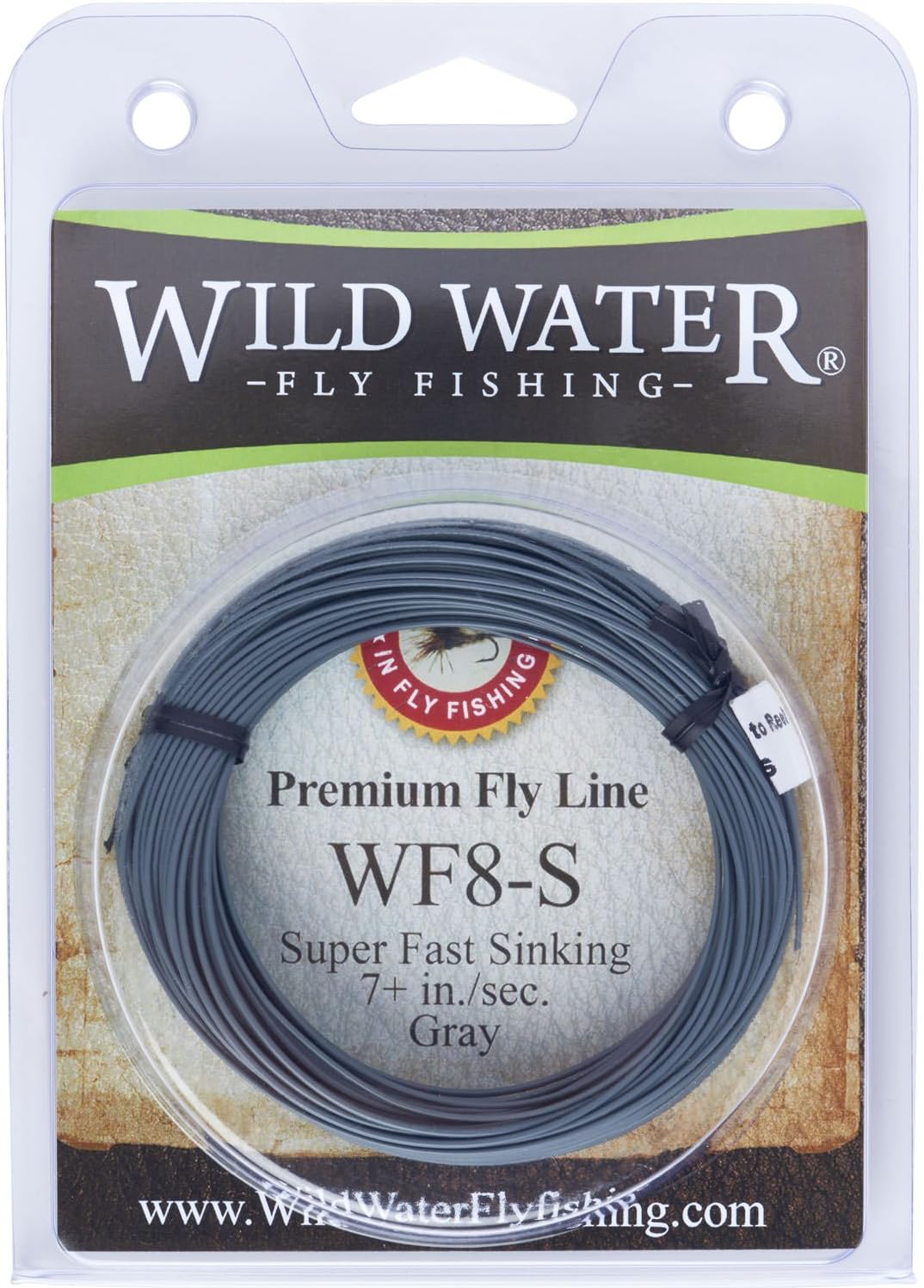 Wild Water Weight Forward 8-Weight Gray Super Fast Sinking Fly Fishing Line, 90 feet