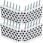 Uiifan 24 Pcs Plastic Soccer Cups Bulk Reusable Tumbler with Lid and Straw Sports Gifts for Coach Fan Men Women Soccer Team Gifts Party Favors Sports Themed Party Decoration (24 oz)
