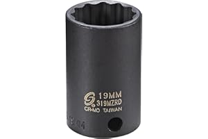 Sunex 319MZRD 3/8" Drive 19mm 12-Point Semi-Deep Impact Socket