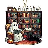 Halloween Faux Stained Glass Ghost Ornaments