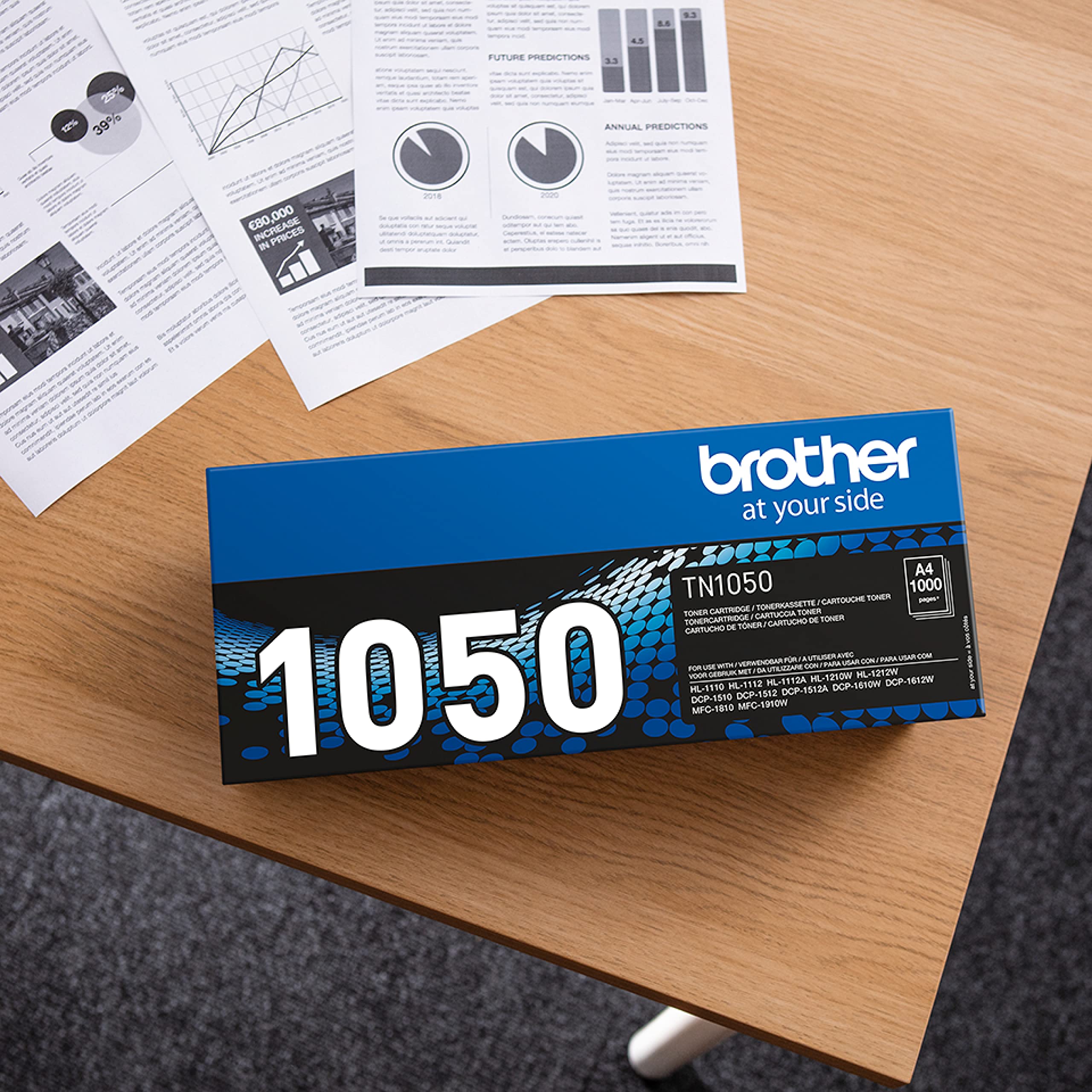 Brother TN1050 - Black - original - toner cartridge - for Brother DCP-1510, 1512, 1610, 1612, HL-1110, 1112, 1210, 1212, MFC-1810, 1910