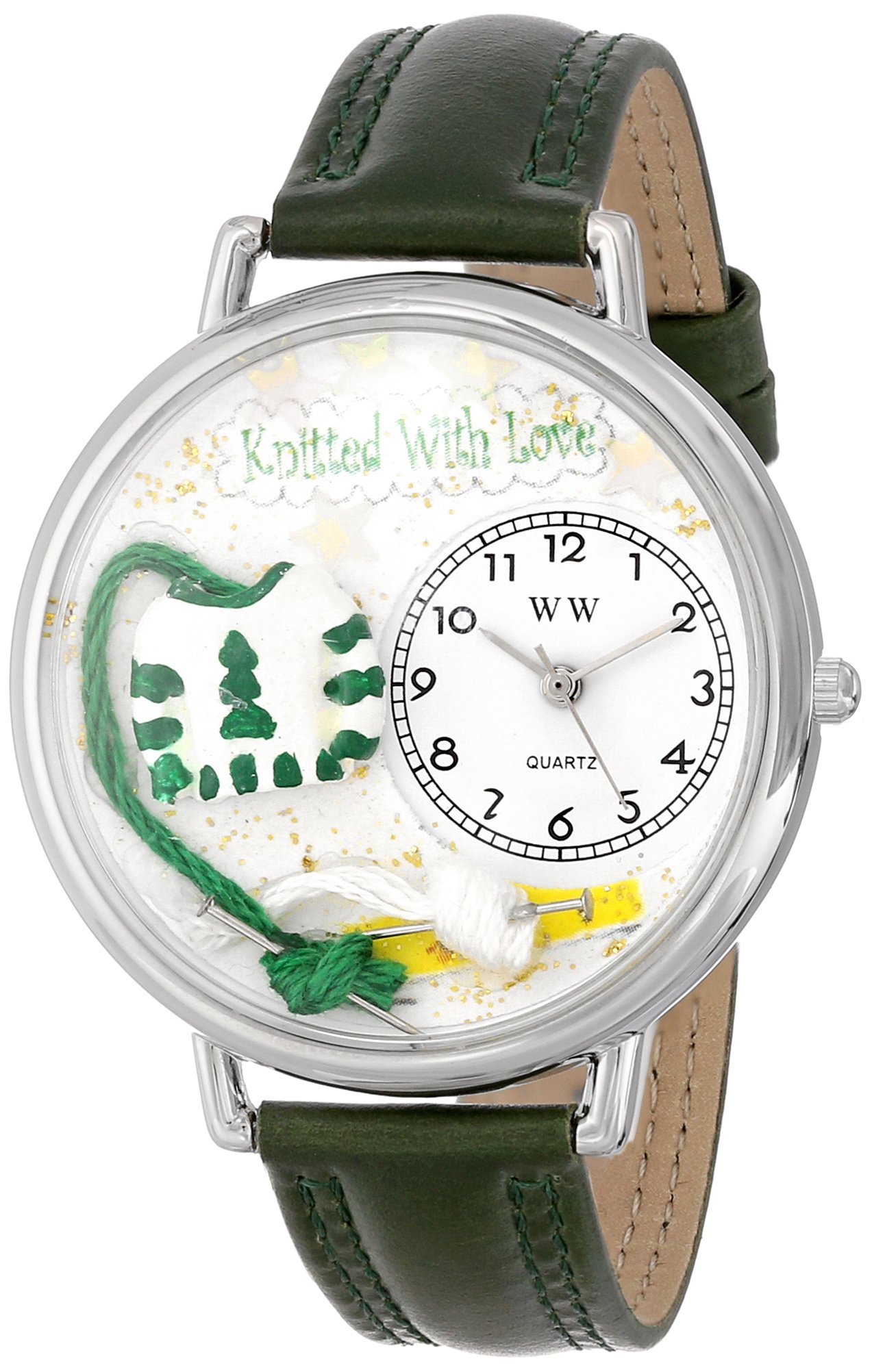 Whimsical Watches Nurse Red White Leather and Silvertone Unisex Quartz Watch with White Dial Analogue Display and Multicolour Leather Strap S-0610030