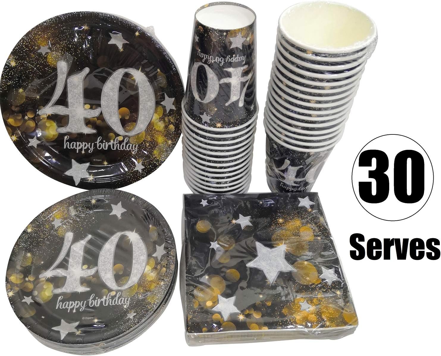 Serves 30 Complete Party Pack Happy 40th Birthday 9