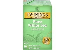 Twinings Pure White Tea Individually Wrapped Bags, 20 Count (Pack of 1), Light & Fresh, Caffeinated, Enjoy Hot or Iced, 20 Teabags
