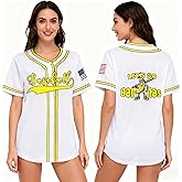 Baseball Shirt Jersey Women Game Day Baseball Fan Shirt Mom Tee Button up Short Sleeve Tops