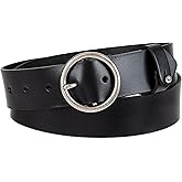 Levi's Women's Round Circle Buckle Casual Leather Jean Belt