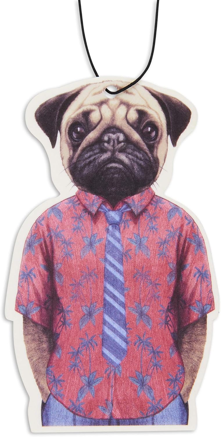 Dog Car Air Freshener 3 Pack Pug Scented with Essential