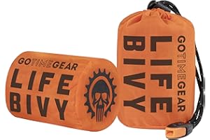 Go Time Gear Life Bivy - Emergency Survival Sleeping Bag & Emergency Bivy Sack - Mylar Thermal Blanket for Camping and Hiking - Camping Essentials - Sleeping Bags for Adults