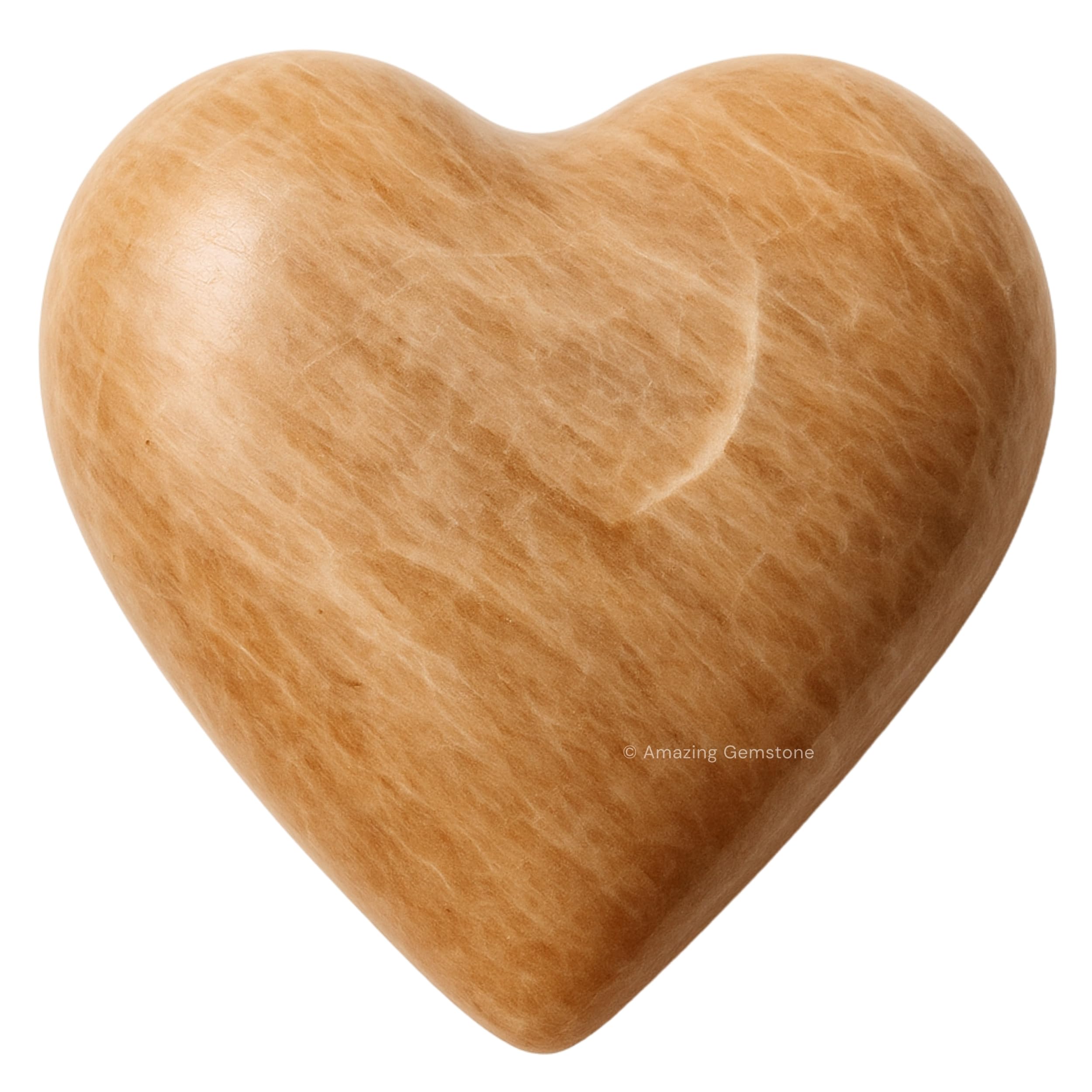 Cream Moonstone Crystal Heart Palm Stone - Pocket Massage Worry Stone for Natural Body Chakra Balancing, Reiki Healing and Crystal Grid