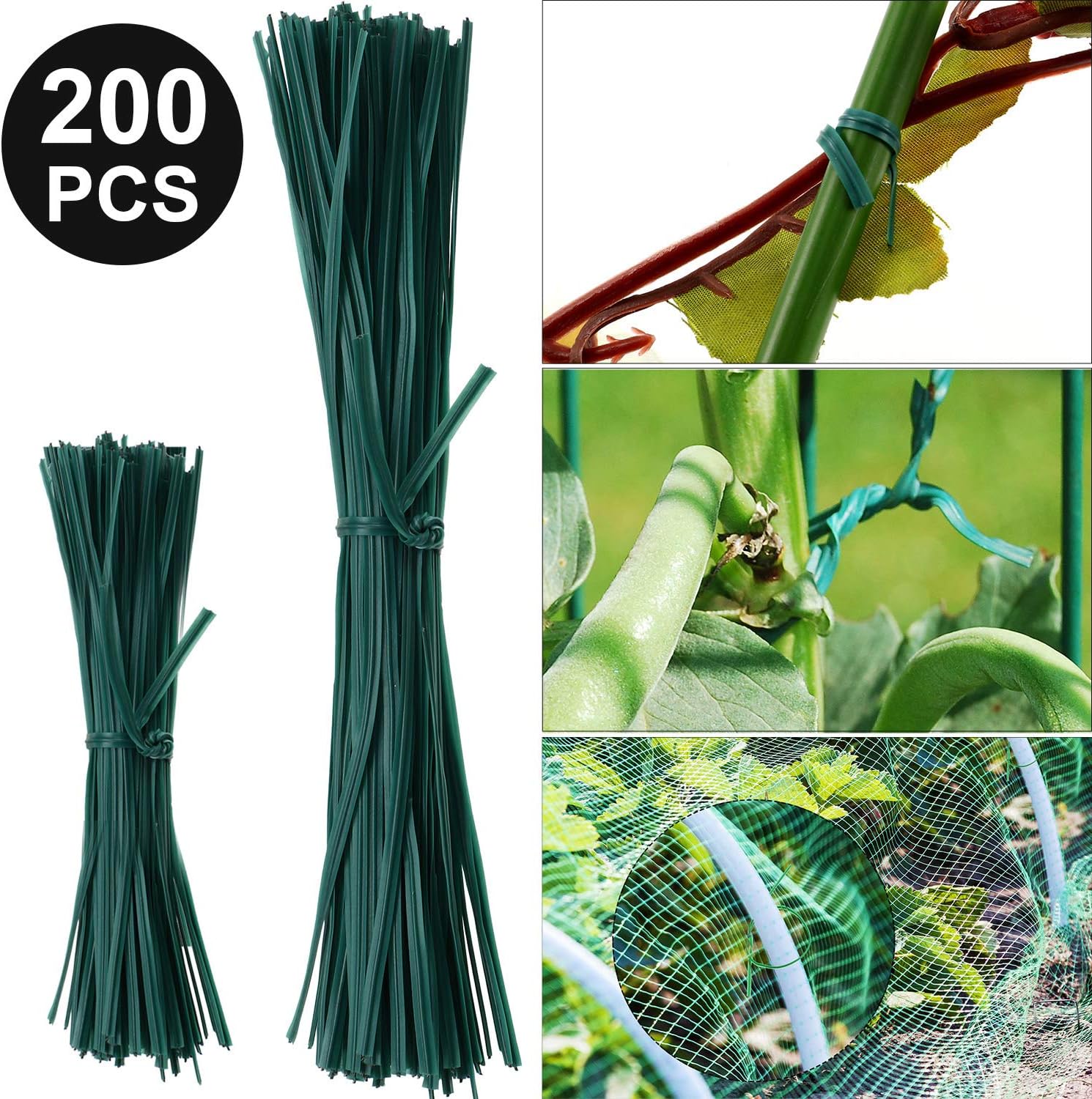 WILLBOND 200 Pieces Adjustable Plant Ties Flexible Garden