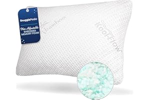 Snuggle-Pedic Shredded Memory Foam Pillow - The Original Cool Pillows for Side, Stomach & Back Sleepers - Sleep Support That Keeps Shape - College Dorm Room Essentials for Girls and Guys - Queen