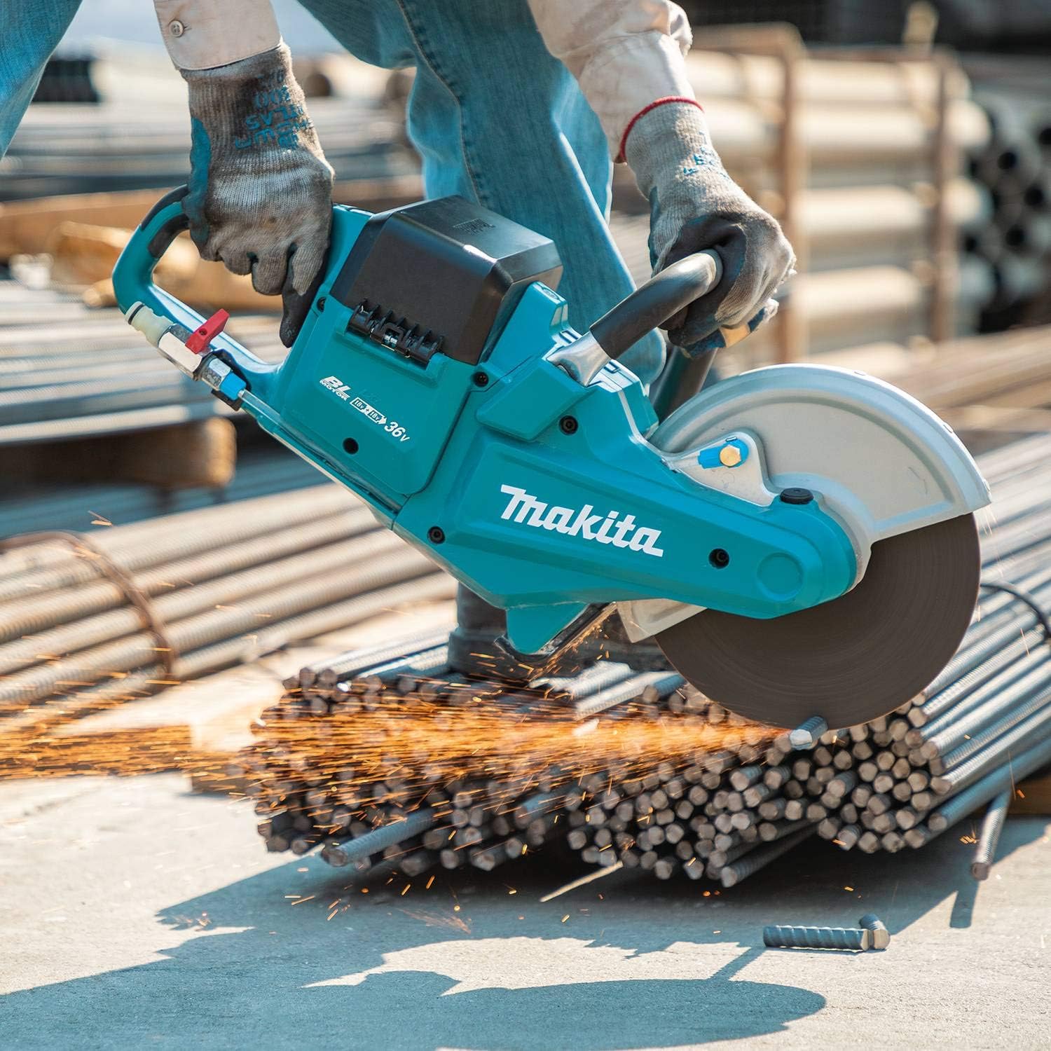 Makita DCE090ZX1 Twin 18V (36V) Li-ion LXT Brushless 230mm Disc Cutter - Batteries and Charger Not Included, Blue/Black - Image 5