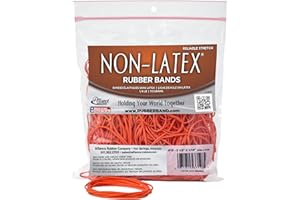 Alliance Rubber 37198#19 Non-Latex Rubber Bands, 1/4 lb Poly Bag Contains Approx. 260 Bands (3 1/2" x 1/16", Orange)