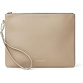 DORIS&JACKY Lambskin Leather Wristlet Clutch Purse for Women Soft Designer Slim Cell Phone Pouch Bag with Detachable Strap