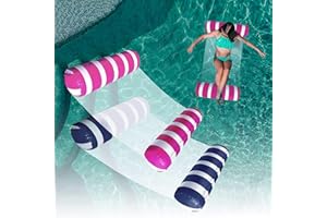 AIWAN LEZHI 2-Pack Swimming Pool Float Hammock, Multi-Purpose Inflatable Hammock Pool Hammock (Saddle, Lounge Chair, Hammock, Drifter), Water Hammock Lounge
