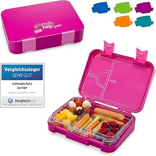 schmatzfatz junior Kinder Lunchbox, Bento Box mit variablen Fächern (Lila)