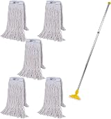 Abbey Heavy Duty Kentucky Mop 5 Heads 450g Aluminium Handle Colour Coded