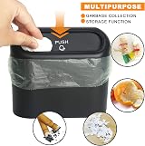 Einesin Car Trash Can Mini Organizer Bin with Lid 1.4L 40 Bags view 5