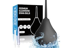 PROPODUSCHE Anal Douche Bottles Kit Reusable - Bulb,Enema Douche with 3 Nozzle, Reusable Anal Cleaner Enema Bulb for Colon Cleansing, Constipation, for Men Women,224ml（Black）