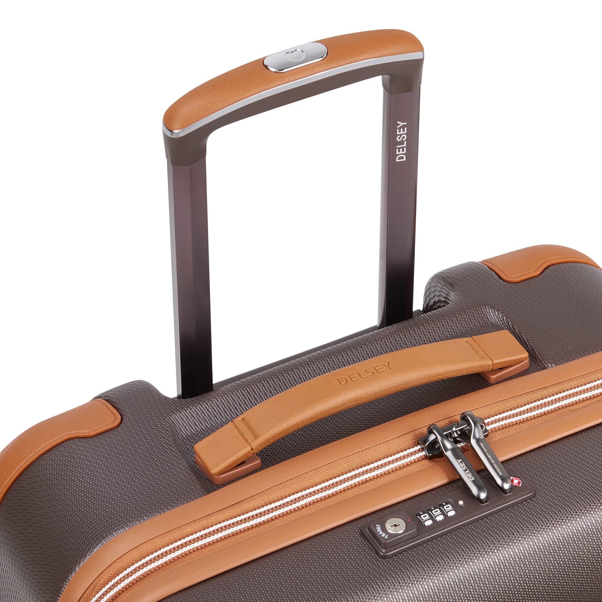 DELSEY PARIS Chatelet Air 2.0 Hardside Luggage with Spinner Wheels, Chocolate Brown, Checked-Large 28 Inch