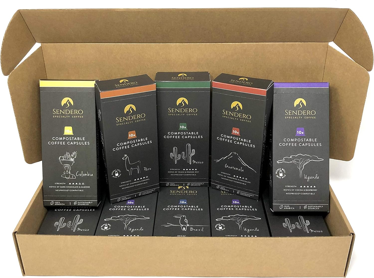 100 Compostable Pods / Capsules Nespresso Compatible (Mixed Box