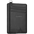 EcoVision Slim Minimalist Front Pocket Wallet, RFID Blocking Credit Card Holder Wallet with Detachable D-Shackle for Men Women