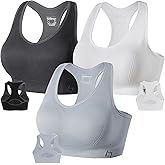 FITTIN Racerback Sports Bras for Women - Padded Seamless Support Bra for Yoga Gym Workout Fitness