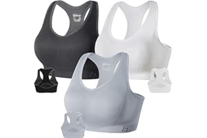 FITTIN Racerback Sports Bras for Women - Padded Seamless Support Bra for Yoga Gym Workout Fitness