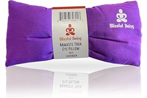 Blissful Being Lavender Eye Pillow - Weighted Eye Mask perfect for Savasana, Meditation, and Yoga - Weighted Sleep Mask - Soft, Organic Cotton (Purple)