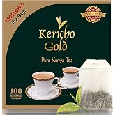 Kericho Gold Black Tea - Rich in Antioxidants - Orange Pekoe Tea - Kenya Origin - Unique Flavor -100 Envelopes Tea Bags (Pack of 1)