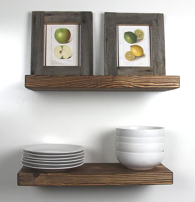 SOLID RUSTICS Rustic Floating Shelves, Walnut, Made in USA