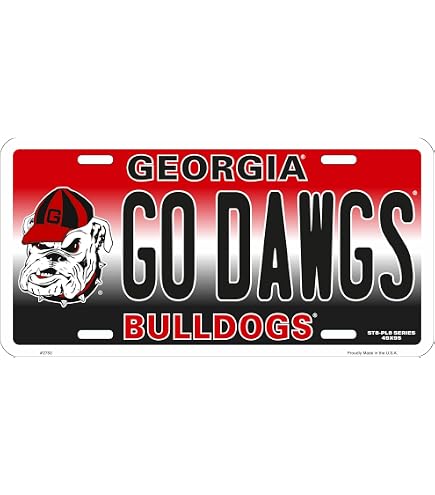 UGA Georgia Standing Bulldog Car Tag - Red – The Red Zone- Athens, GA