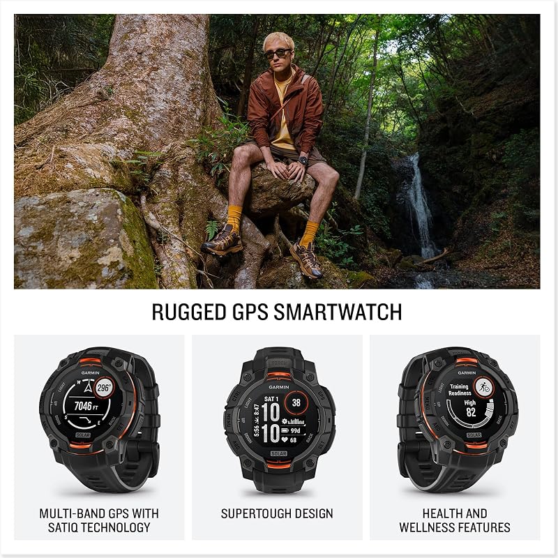Instinct 3 Solar, 45mm, Smartwatch GPS Ultra Resistente, Black