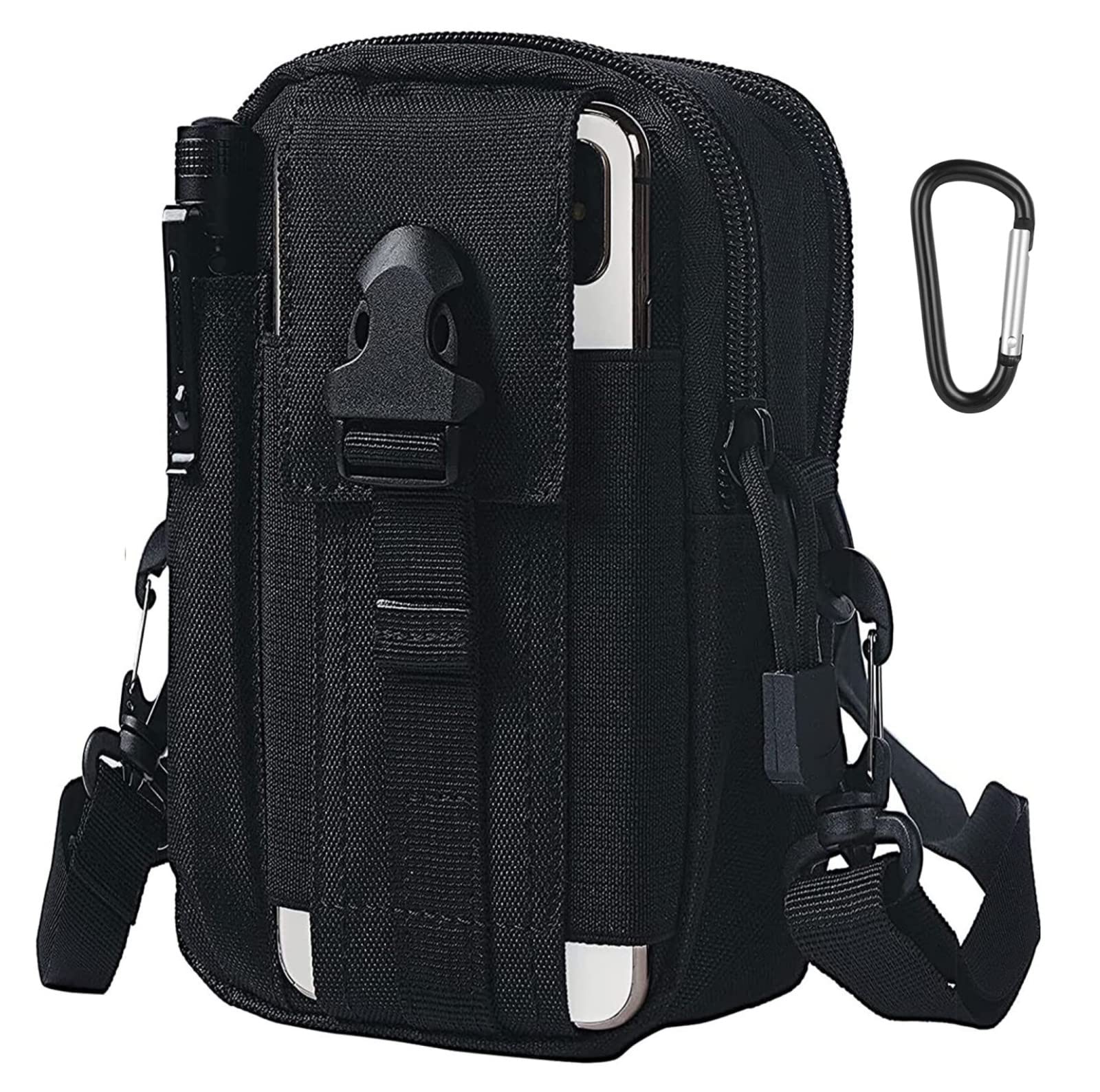 flintronic Tactical Waist Bags, Universal Outdoor Waist Bag | Molle EDC Pouch + Outdoor Hook | Utility Gadget Waist Bag with Cell Phone Holster for Sports, Hiking, Camping, Traveling — image 1