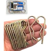 Yoliko 12 Pcs Heavy Duty Hitch Pins Clip R Clips Spring Retaining Wire Hair Pins Cotter Pin Strong Spring Tension Large Carter Pin R clip large for trailer Tractor Mower Carts Truck Color-Zinc M3x60mm