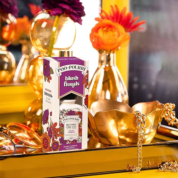 POO-POURRI BEFORE-YOU-GO TOILET SPRAY, BLUSH FLORALS, 2 FL OZ – BLUSH FLORALS, ITALIAN MANDARIN AND PATCHOULI