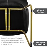 Yaheetech Velvet Tub Chair Vanity Chair with Golden Metal Legs Black view 8