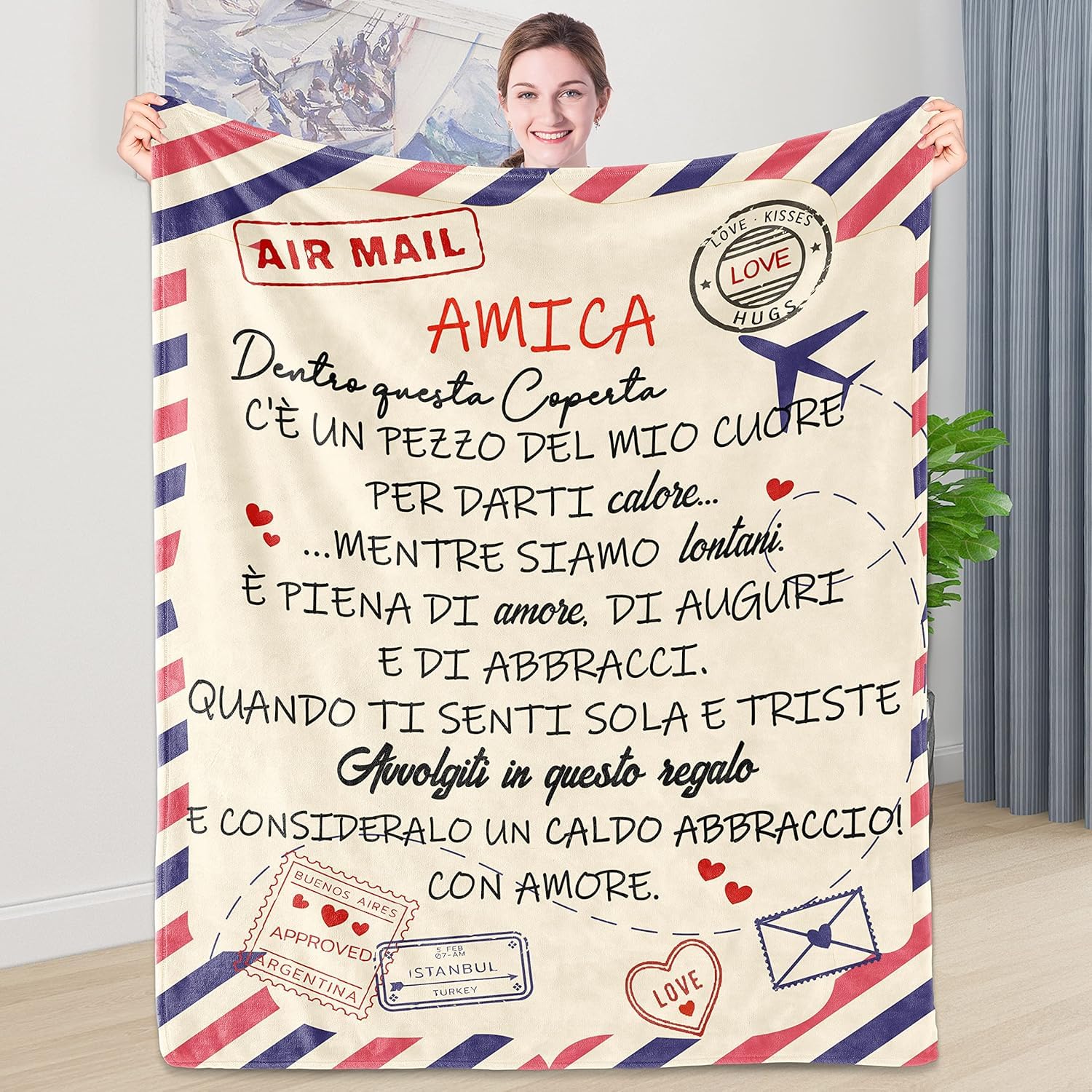 Coperta In Flanella Con Lontra 152x127 Cm – Regalo Per Fidanzata, Compleanno O Natale – Morbida E Ispirante