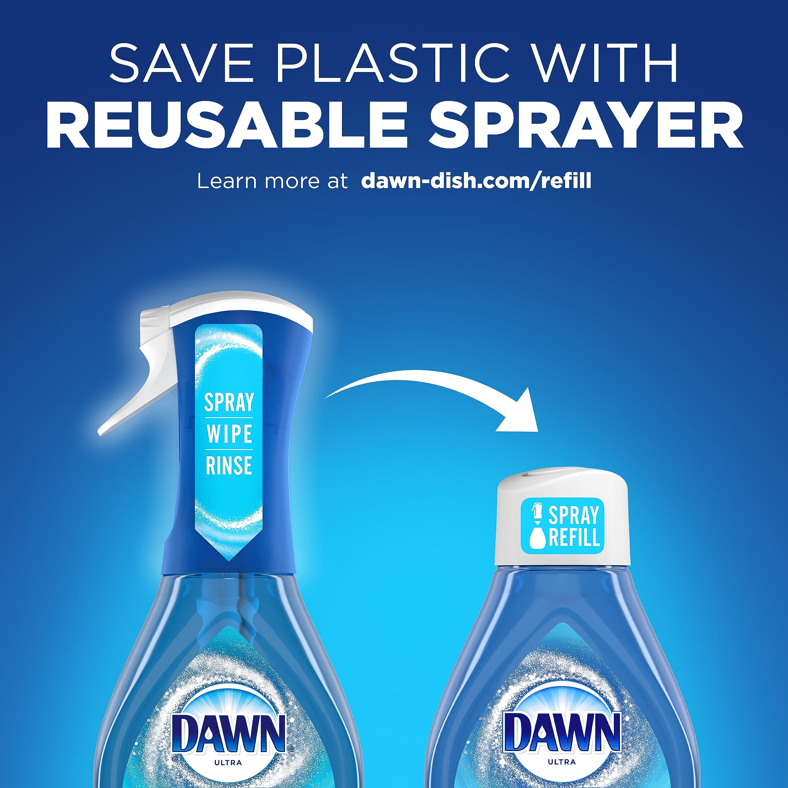 Dawn Platinum Powerwash Dish Spray, Dish Soap Liquid, Fresh Scent Bundle, 1 Spray (16oz) + 3 Refills (16oz each)(Pack of 4)