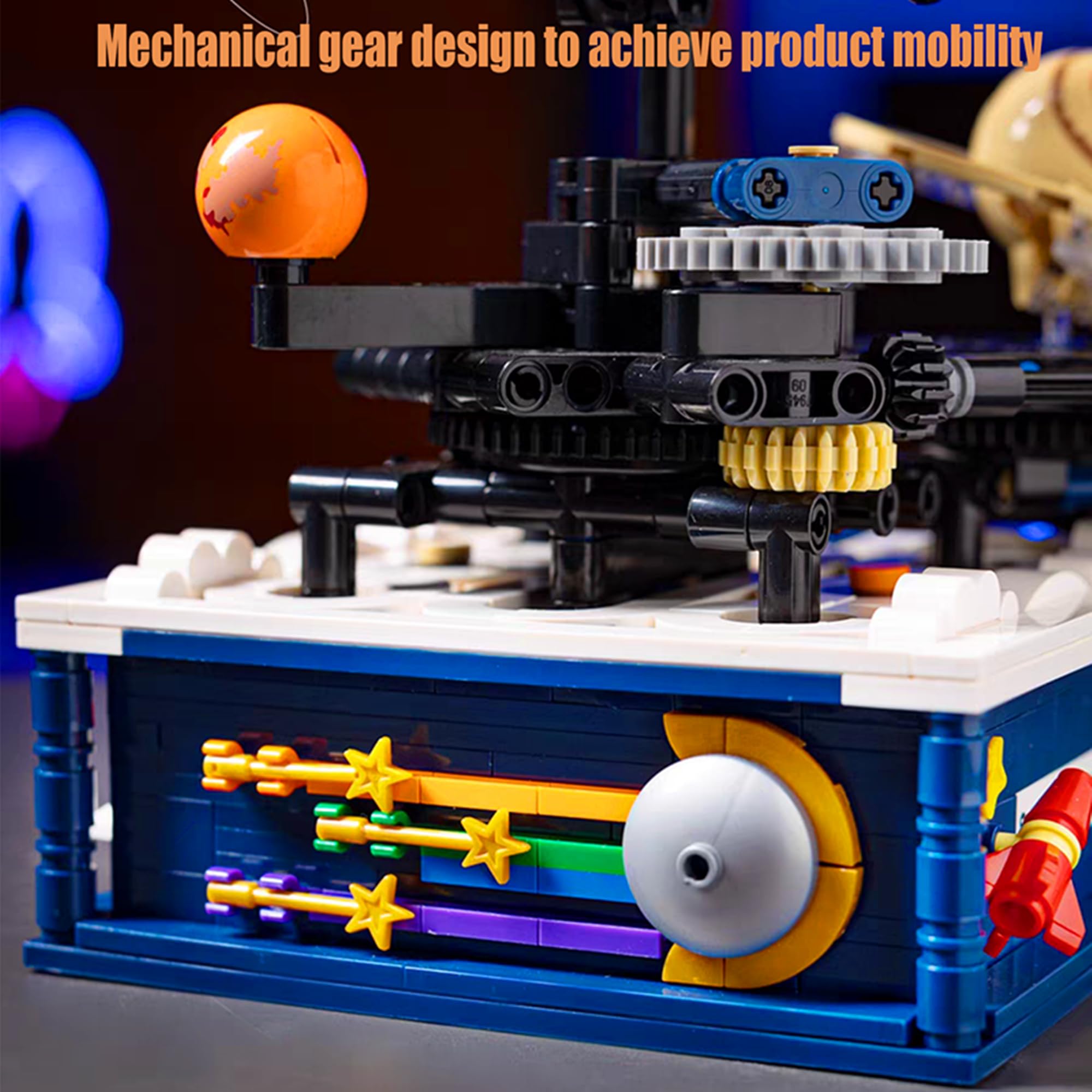 Solar System Building Kit with Lights - Spinning Space Exploration Building Toys - 775PCS with 9 Planets and Rocket Kits, Science Astronomy Educational Gift for Boys and Girls for Kids 8+ Years