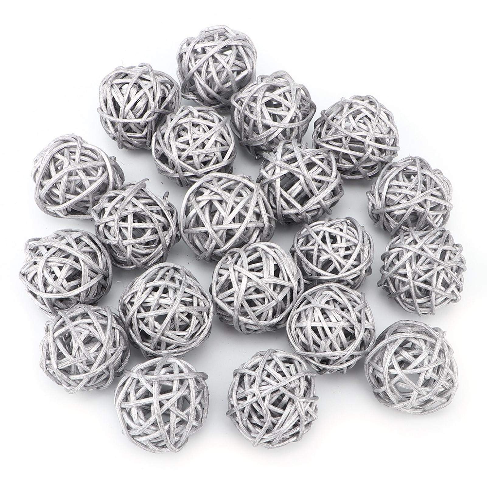 GOTOTOP 20pcs Rattan Wicker Balls DIY Vase Bowl Filler Ornaments for Wedding Home Hanging Decoration Table Confetti